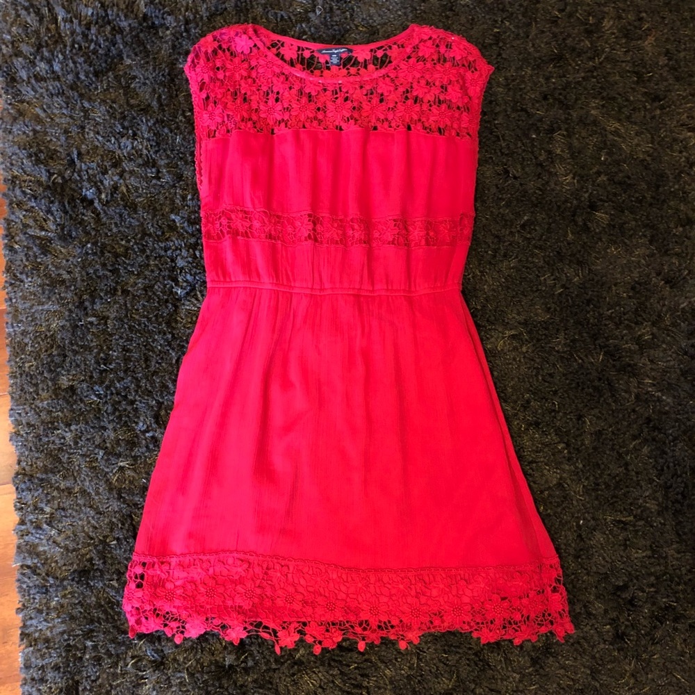 American Eagle Pink Lace Dress